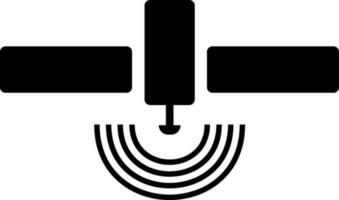 Isolated black satellite in flat style. vector