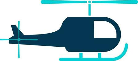 Blue helicopter on white background. vector