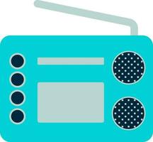 Blue retro radio icon in flat style. vector