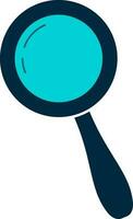 Magnifying glass in blue color. vector