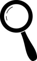 Magnifying glass in black and white color. vector