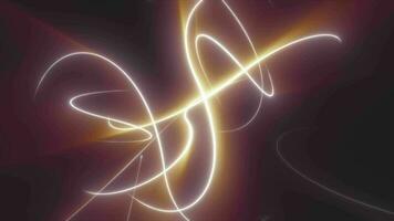 abstract veelkleurig gloeiend helder magisch energie lijnen Aan een zwart achtergrond video