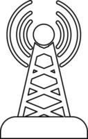 Isolated line art antenna on white background. vector