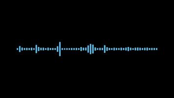 Blue audio waveform spectrum animation, black background is used to compose a sound wave clip. Sound spectrum simulation, accompanying dj. looping 4k video