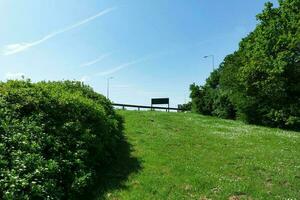 Beautiful Low Angle View  of Local Public Park of Caldecotte Lake Milton Keynes, England UK photo