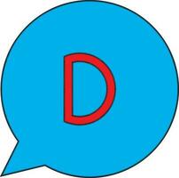 Red and blue disqus logo in flat style. vector