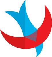 Isolated red and blue swift bird. vector