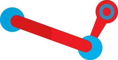 Red and blue steam in flat style. vector