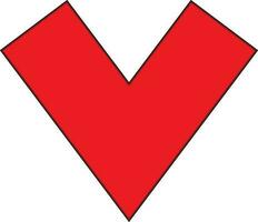 Isolated red V logo on white background. vector