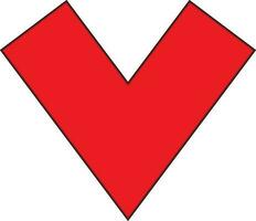 Isolated red V logo on white background. vector