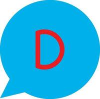 Red and blue disqus logo in flat style. vector