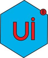 UI8 logo in flat style illustration. vector