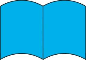 Blue open book on white background. vector