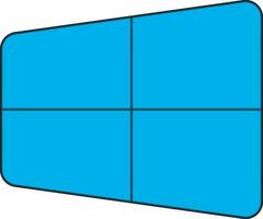 Blue microsoft window in flat style. vector