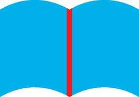 Blue open book on white background. vector