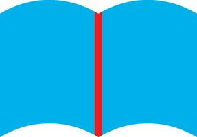 Blue open book on white background. vector