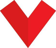 Isolated red V logo on white background. vector