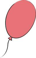Pink balloon on white background. vector