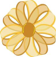 Beautiful golden color ribbon flower icon. vector