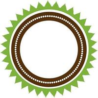 Rounded green and brown sticker. vector