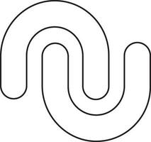 Black line art shazam on white background. vector