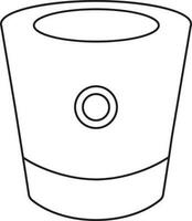 Isolated black line art bitbucket. vector