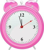 Illustration of pink alarm clock. vector