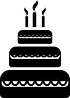 Delicious Big Cake with Candles. vector