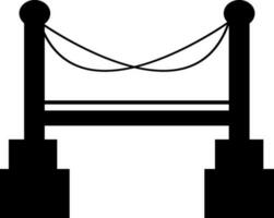 Isolated illustration of bridge in black color. vector