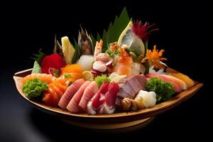 Various kinds of sushi, . photo