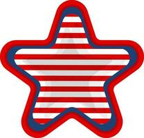 Star in American Flag colors. vector