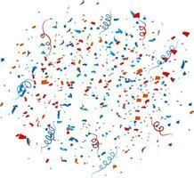 American Flag colour confetti for 4th of July. vector