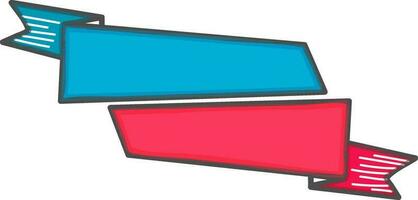 Red and blue blank ribbon. vector