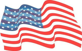Waving American Flag for Independence Day Celebration. vector