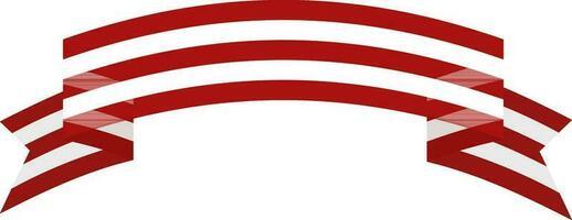 Red and white blank ribbon. vector