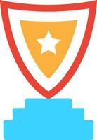 Star decorated shield trophy award. vector