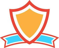 Shield badge with blank ribbon. vector