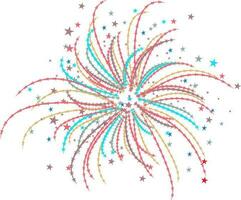 Carnival background with colorful fireworks. vector