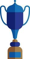 Isolated blue trophy cup in shadow shape. vector