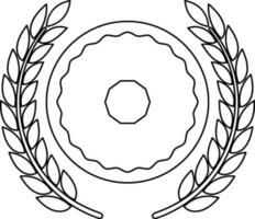 Laurel wreath decorated circle. vector