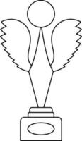 Flat style modern Trophy awards with wings. vector