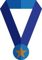 Blue medal icon on background. vector