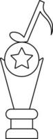 Black line art star decorated music award. vector