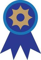 Blue award icon on background. vector