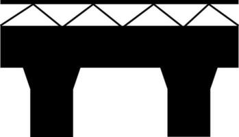 Sign or symbol of a bridge in black color. vector