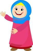 Young muslim woman character. vector