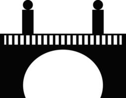 Tunnel bridge made with black and white color. vector