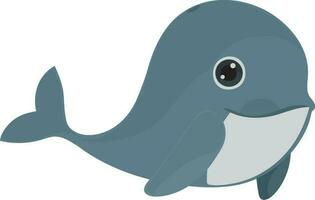 Cartoon character of dolphin. vector