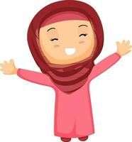 Flat illustration of muslim woman. vector