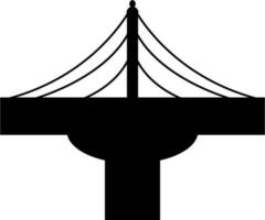 Icon of a modern bridge isolated in black color. vector